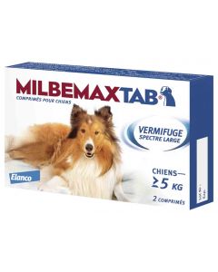 Milbemax Tab vermifuge chien de plus de 5 kg, Chien