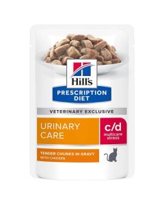 Hill's Prescription Diet Chat C/D Urinary Stress Poulet 12 x 85 g