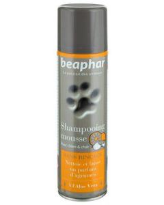 Beaphar Spray Shampooing Mousse Sans Rinçage à L'aloe Vera pour chien et chat 250 ml