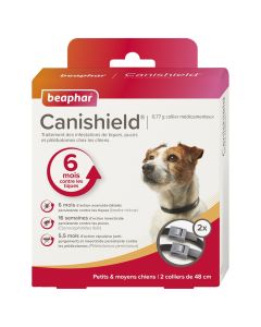 Beaphar Canishield colliers petit chien contre les puces, tiques et moustiques 48 cm x2- La Compagnie des Animaux