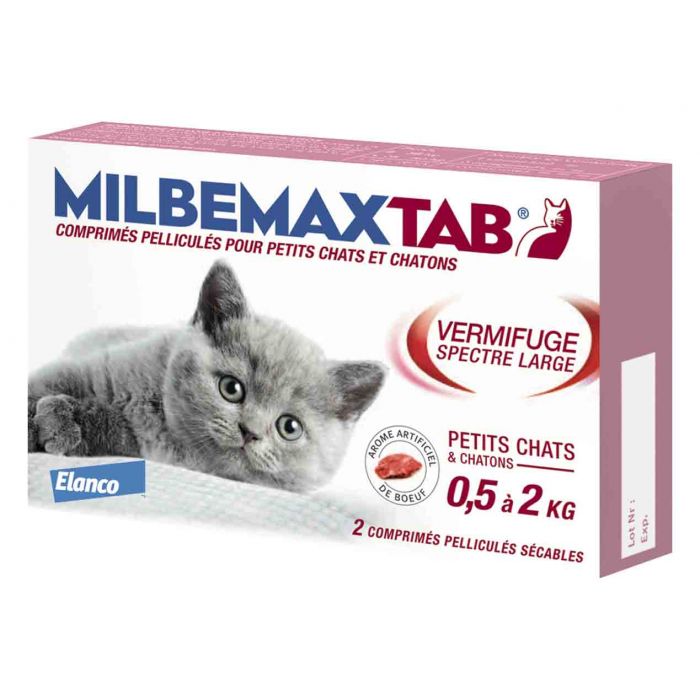 Milbemax Tab petits chats et chatons 2 cps, Vermifuges