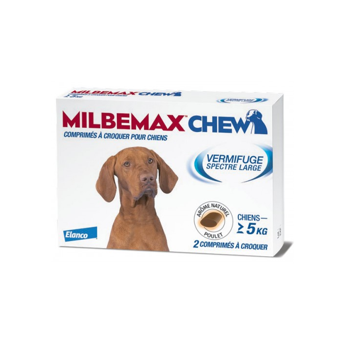 Milbemax Chew Chien +5kg 2 cps, Elanco