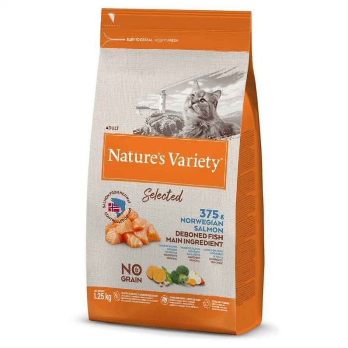 Nature S Variety Croquettes Selected Chat Adulte Saumon Norvegien 1 25kg