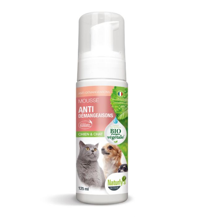 Naturlys Mousse Anti Demangeaisons Bio Chien Et Chat 125 Ml Mousse Sans Rincage