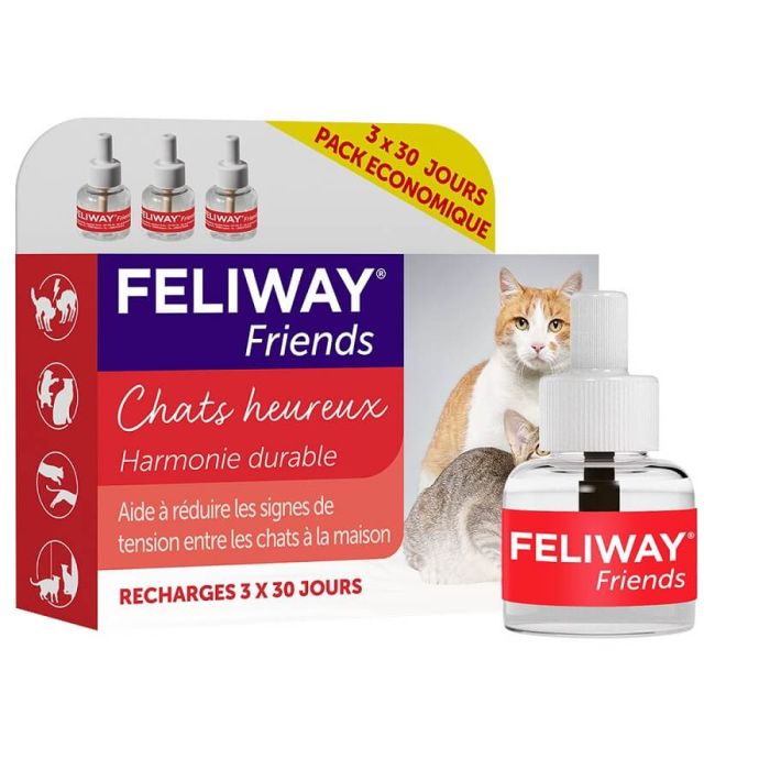 Pack Feliway Friends recharge 3 x 48 ml, Décontractants